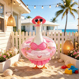 yuboo Summer Porch Goose Outfits Fits 23" Bikini Goose Outfits with Swimming Ring, Sunglasses, Hat and Skirt Hawaiian Porch Goose Clothes Costume for Outdoor Patio Yard Decor Pink