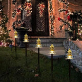 Outdoor Christmas Decorations, Solar Xmas Pathway Lights, Set of 10 Waterproof Landscape Christmas Lights, LED Lamp for Yard Lawn Patio Walkway Decor