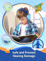 iClever Noise Cancelling Headphones for Kids, SNR 29dB Safety Noise Reduction Ear Muffs for Autism Sensory &Concentration Aid, Ear Hearing Protection for Fireworks/Event/Monster Truck, Dinosaur