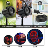 12 in 1 Halloween Christmas Projector Outdoor,3D Dynamic Halloween Decorations,Clearer Ghost/Spider/Bat/Skull/Witch/Nativity/HD Patterns,Waterproof for Window Wall Cemetery Christmas Decor