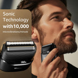 Foil Shavers for Men, Mini Razor, Compact Face Shaver, IPX7 Waterproof Wet Dry, Bright Grey