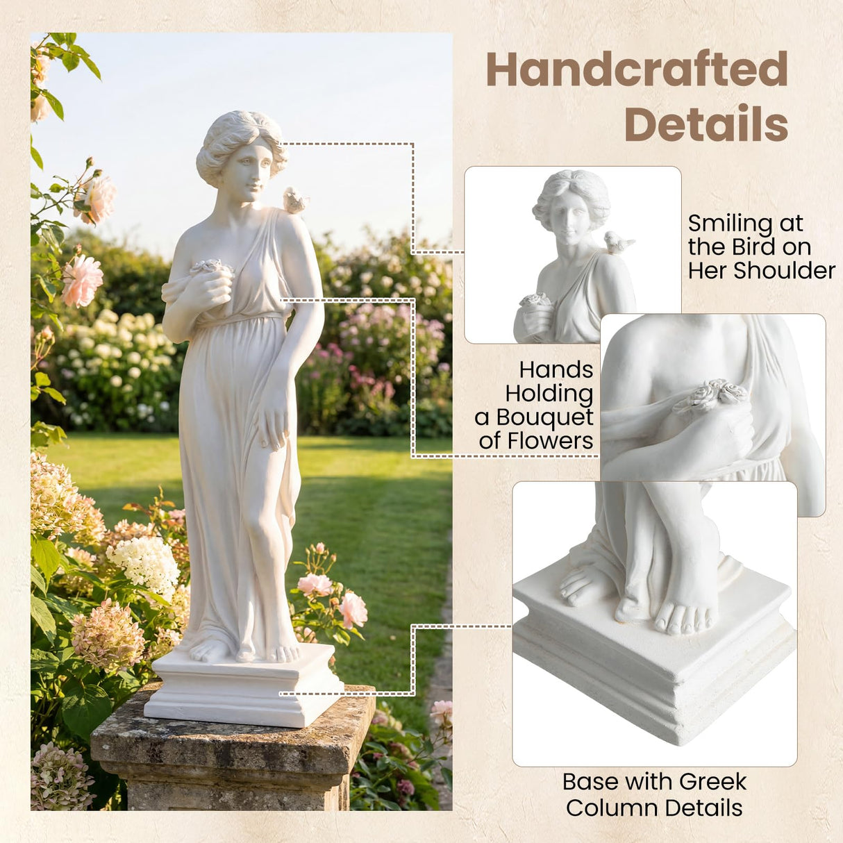 Giantex 31.5" Greek Goddess Statue, Roman Style Outdoor Garden Statue