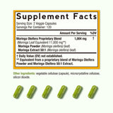 Doctor's Recipes Moringa 11,000 mg Strength, Complete Green Superfood, Natural Antioxidant Support, Non-GMO, 240 Vegan Caps, No Caffeine Soy Gluten