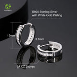 KRKC&CO Hoop Earrings Men, Sterling Silver, 14K/White Plated Hypoallergenic