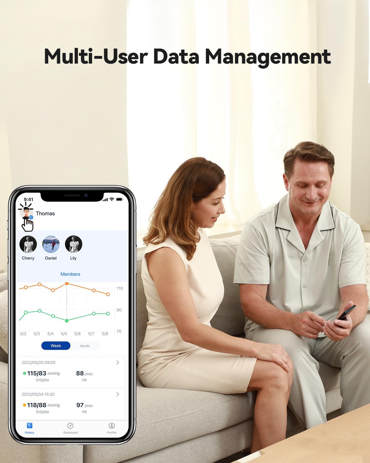 Checkme BP2A Blood Pressure Monitor for Home Use Upper Arm - Bluetooth BP Machine Cuff, Accurate Digital Readings in 30 Seconds, Unlimited Data Stored in App for iOS & Android, FSA/HSA Eligible