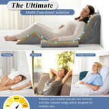 Axelrod 4PCS Orthopedic Bed Wedge Pillow Set, Post Surgery Foam for Back, Neck and Leg Pain Relief Comfortable & Adjustable Ortho Pillows- Anti Snoring, Heartburn, Acid Reflux & GERD Sleeping Grey