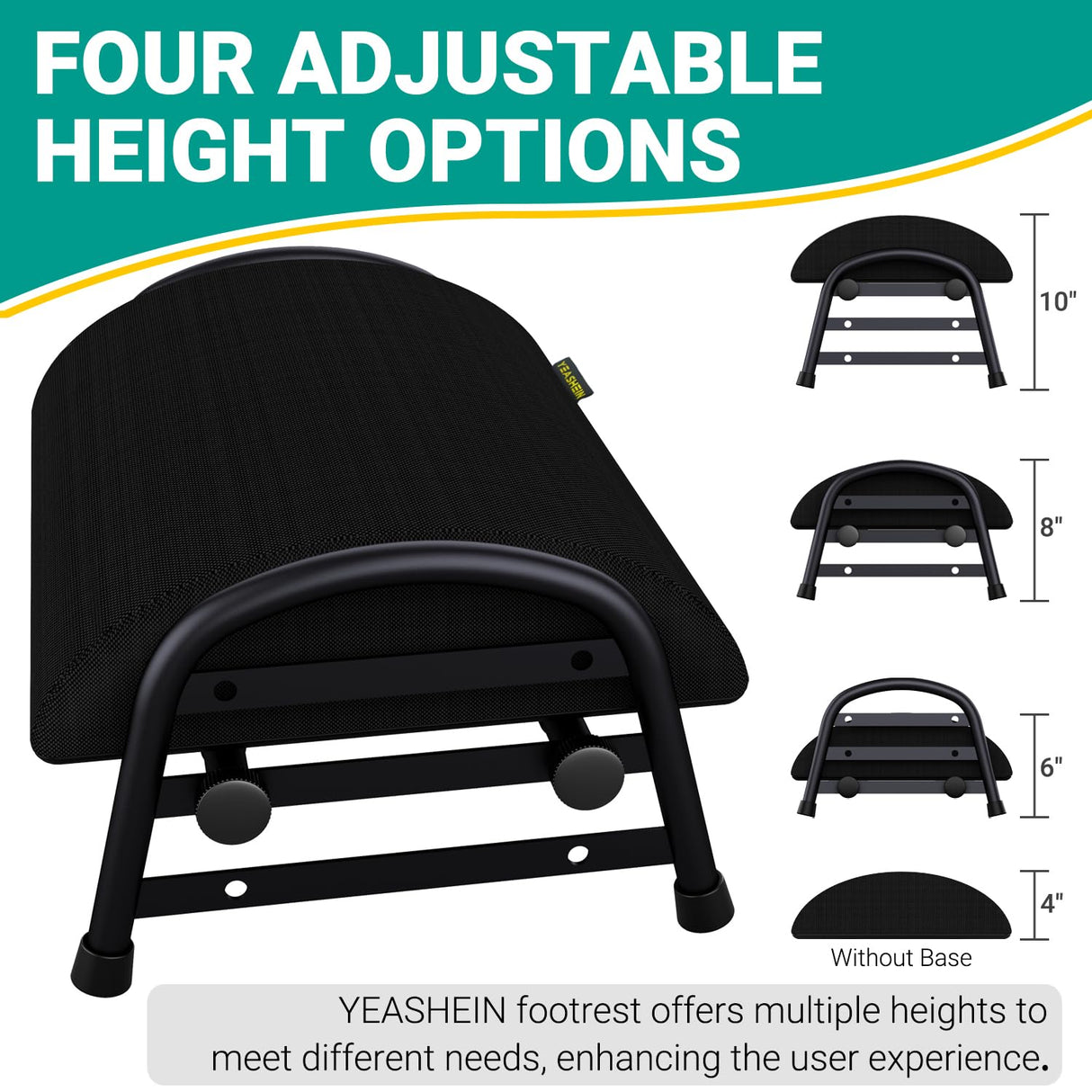 Foot Rest for Under Desk at Work, Adjustable Height Office Footrest for Leg Support, Memory Foam Foot Stool, Office Desk Accessories