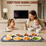 Warming Mat for Food Extra Large 36"x16", 500W Food Warming Mats for Countertop, Food Warmer Trays Chafing Dishes for Buffets Party, 9-Level Temp 12H Timer, Child Lock, Gatherings Portable
