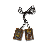 Needzo Bulk Carmen and Sacred Heart Scapulars Catholic, Embroidered Brown Scapular for Women, 12 Pack