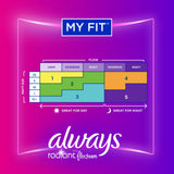 Always Radiant Feminine Pads for Women, Flexfoam Pads with Wings, Size 1, Regular Absorbency, Lightly Scented, 90 Count (Packaging May Vary)