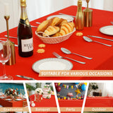 Fixwal 3 Pack Red Table Cloths Rectangle 6FT, Tablecloths Rectangular Stretch Spandex Fitted Table Covers 6 ft for Festival Parties, Christmas Decorations, Trade Shows, Banquet, Weddings, Event
