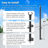 Mutovlin 4 Pack String Light Poles,5 Ft Light Poles for Outside String Lights,Outdoor Lights Pole with Fork,Metal Poles Stand for Patio Deck Backyard