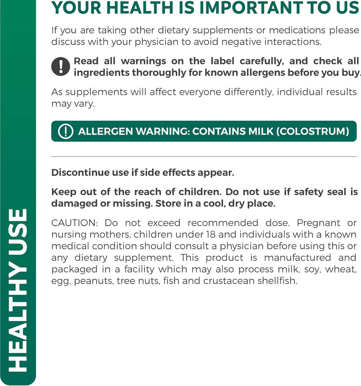 Bovine Colostrum for Women - Colostrum Supplement with 1,000mg per Serving and 30% IgG Immunoglobulins from First Milking - Low Heat Processed for Maximum Potency Non-GMO & Made in The US (1 Month)