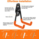 HUPBIPY 12 Pack Garage Hooks Heavy Duty Utility Steel with Anti-Slip Coating Wall Mount Storage Organizer for Hanging Power and Garden Tools, Ladders, Hose, Bikes, Ropes, Bulk Items, and More