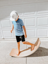 Balance Board Kids, [Natural Wood] Wobble Board for Kids Toddlers, Open Ended Montessori Waldorf Learning Toy, Gifts for 3 4 5 6 7 8 Year Old Boys Girls Birthday & Christmas Stocking Stuffers