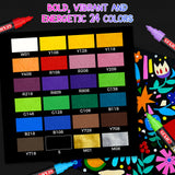 SFAIH Acrylic Creative Markers - 3mm Replaceable Nibs 24 Colors