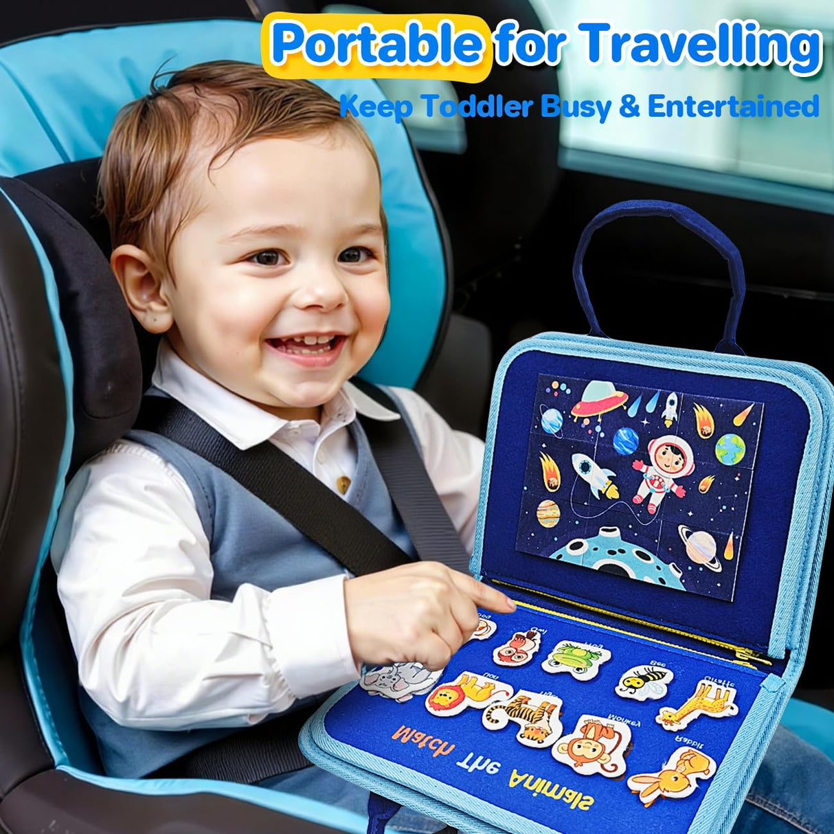 SYHLN Toddlers Montessori Busy Board Toys for 1 Year Old Boy Gifts, Educational Preschool Learning Travel Toys for Toddlers 1-3, One Year Old Boys Girls 1st Christmas Birthday Gifts Age 1-2-4