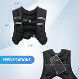 ZELUS Weighted Vest, 6lb/8lb/12lb/16lb/20lb/25lb/30lb Weight Vest with Reflective Stripe for Workout, Strength Training, Running, Fitness, Muscle Building, Weight Loss, Weightlifting, Black(30 lb)