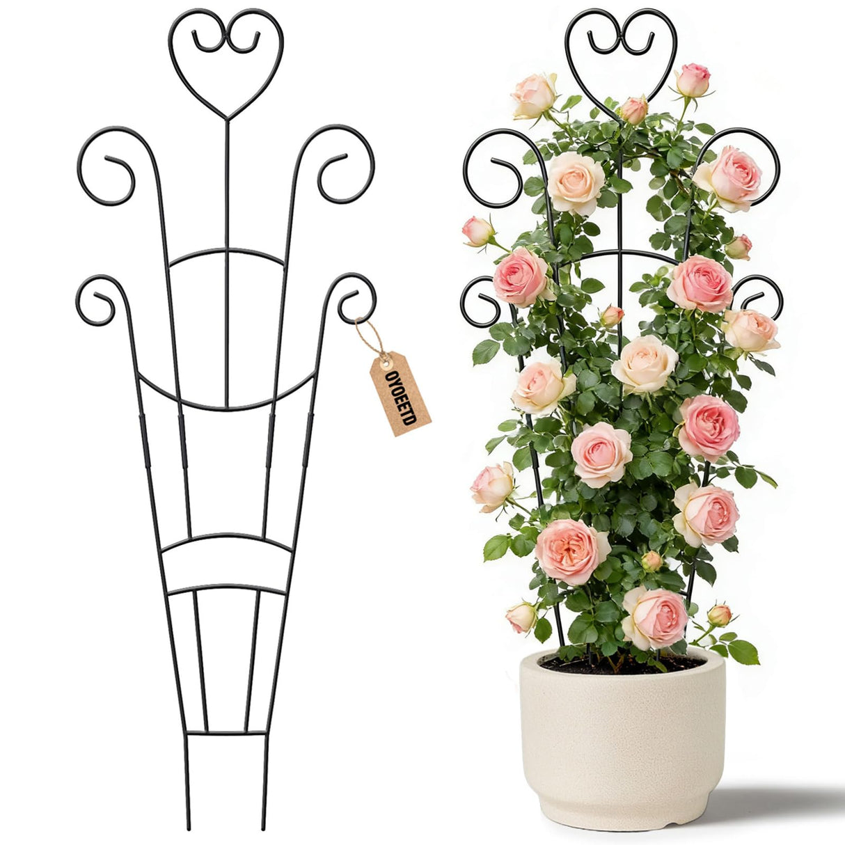2 Pack 30'' Large Metal Plant Trellis for Climbing Plants
