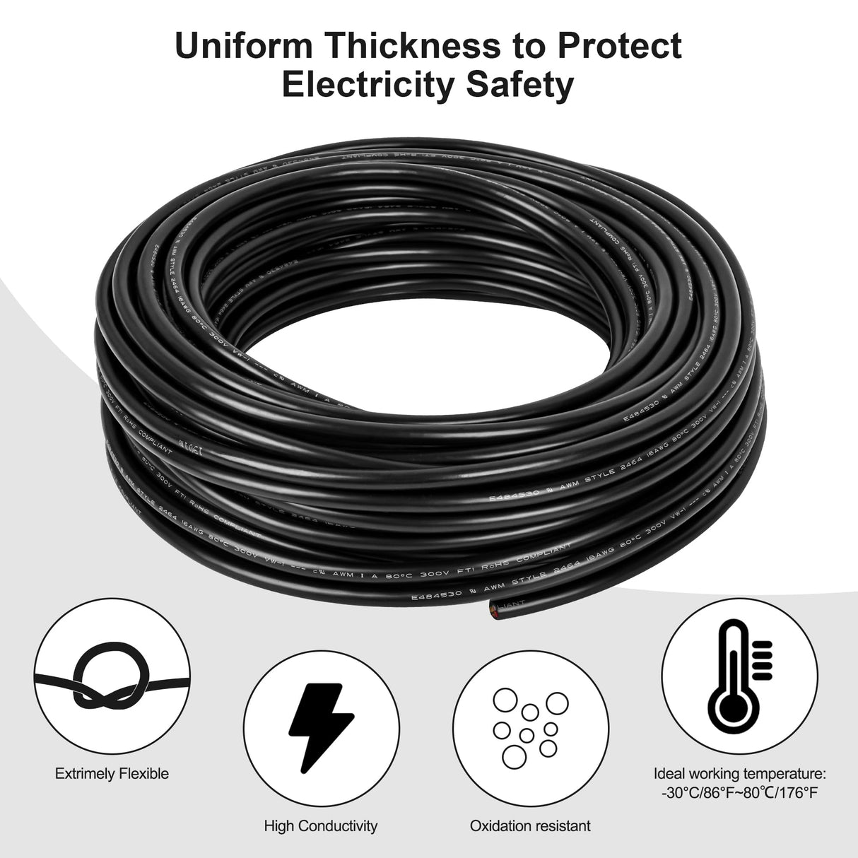 14 Gauge Wire 3 Conductor,14 AWG Electrical Wire Stranded PVC Cord Oxygen-Free Copper Cable,26FT 3 Core Pure Copper Flexible Cable Wire for LED Lamp Lighting Strips Automotive (14AWG-3C, 26FT)…