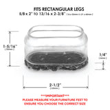 Slipstick GorillaOutdoor Berber Furniture Feet Pads with Clear Sleeve Sock (8 Pack) Weatherproof Outdoor Furniture Sliders for Rectangular Legs