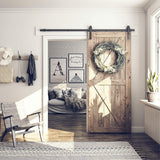 SMARTSTANDARD 6.8FT Barn Door Hardware Kit, Sliding Barn Door Track -Smoothly and Quietly -Easy to Install -Includes Step-by-Step Installation Instruction Fit 40" Wide Door Panel (J Shape Hanger)