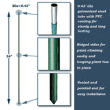 36 Inch Plant Support Garden Stakes, Steel Tomato Plant Stakes, Pack of 25