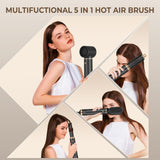 Blow Dryer Brush, Air Curling Wrap Styler Hair Dryer Brush Air Curler, 5 in 1 Hot Air Brush Negative Ion Curling Iron, Hair Styling Tools for Drying Curl Straightening