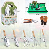 Kynup Gardening Tools, Garden Tools Set-9 Piece Gardening Gift for Women, Gardening Kit Ideal Hand Gardening Spades, Thickened Stainless Steel, Rust-Proof, Garden Supplies, Essentials, Garden Stuff