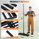 Saker Lawn Leveling Rake 30x10 Inch, Lawn Leveler Tool with 73-Inch Stainless Steel Handle, Heavy Duty Landscape Rake for Yard, Garden, Farm, and Golf Course - Black