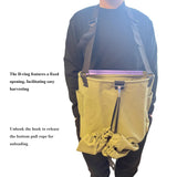 Large Adjustable Canvas Fruit Picking Bag for Orchard Farm Garden (Brown)