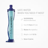 LifeStraw Personal Water Filter for Hiking, Travel and Emergency, Blue, 1PK