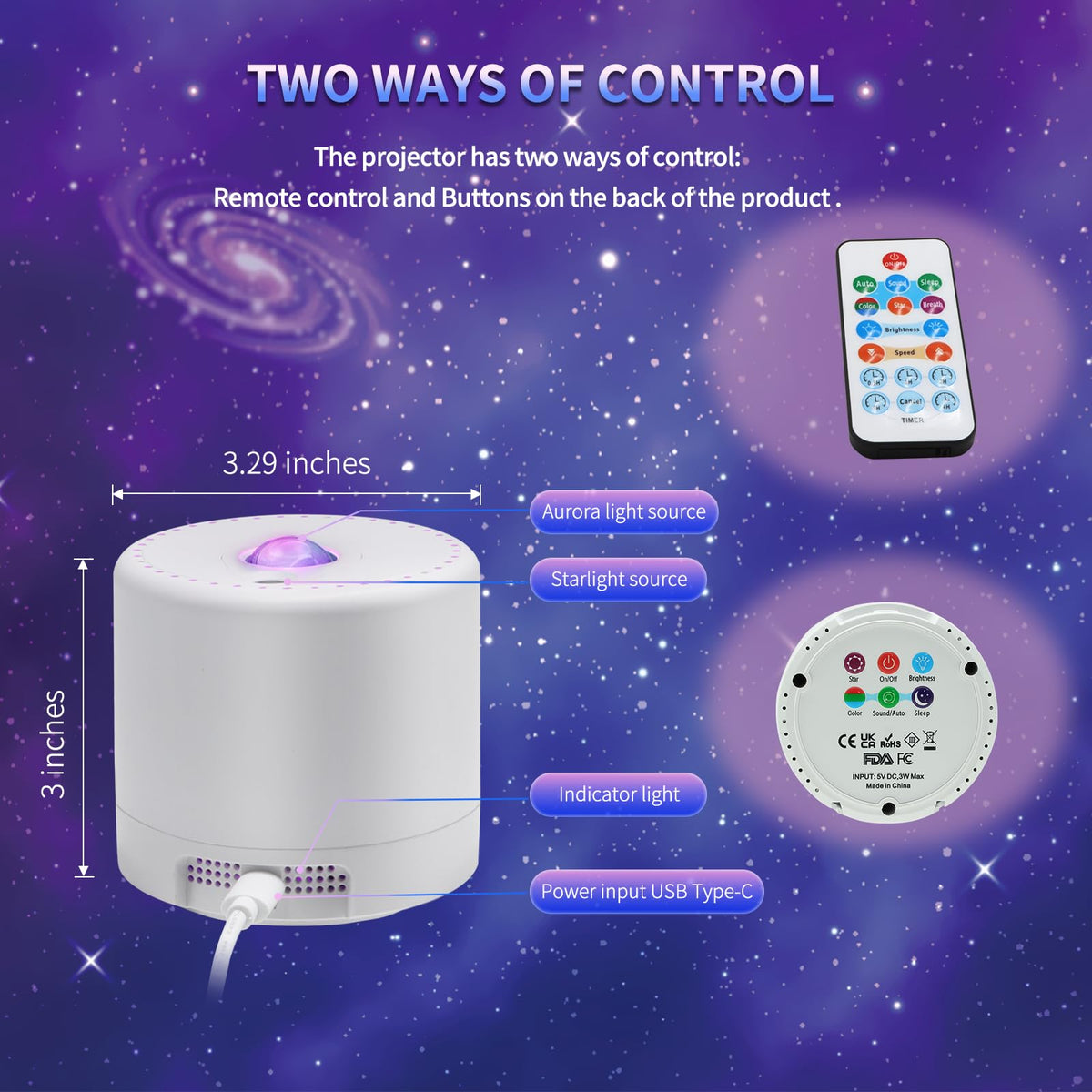 Star Projector, Galaxy Projector, Remote Control & Timer Galaxy Light