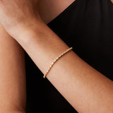 PAVOI 14K Yellow Gold Plated CZ Tennis Bracelet For Women | Classic Emerald Cut Simulated Diamond Bracelet | 6.5 Inches