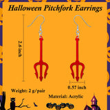 PEALICIOUS Devil Earrings Halloween Earrings Dangle Red Devil Accessories for Women with Lightweight Red Pitchfork as Girl Halloween Costumes Jewelry Fun Spooky Jewelry Christmas Gifts