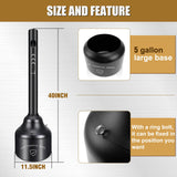 SDSNTE Steel Cigarette Butt Receptacle Disposal Outdoor for Keeping a Fresh and Clean Area, 5 Gallon Capacity, Black