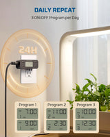 DEWENWILS Indoor 24 Hour Programmable Digital Timer Outlet, 1 Outlet,2 Pack