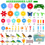 Toys Gifts for Toddlers Boys Girls Age 2 3 4 5 6,167 PCS Dinosaur Flower Garden Building Blocks,STEM Fine Motor Skill Stacking Games,Christmas First 1st Birthday Gifts for Preschool Kids 2+ Years Old
