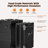 CAMMOO 127QT Non-Electrical Catering Food Warmers with Casters, 304 Stainless Steel Latch & Door Shaft, Insulated Food Carrier for 8 Full-Size Pans(NOT Included), Food Warmer Hot Boxes for Catering