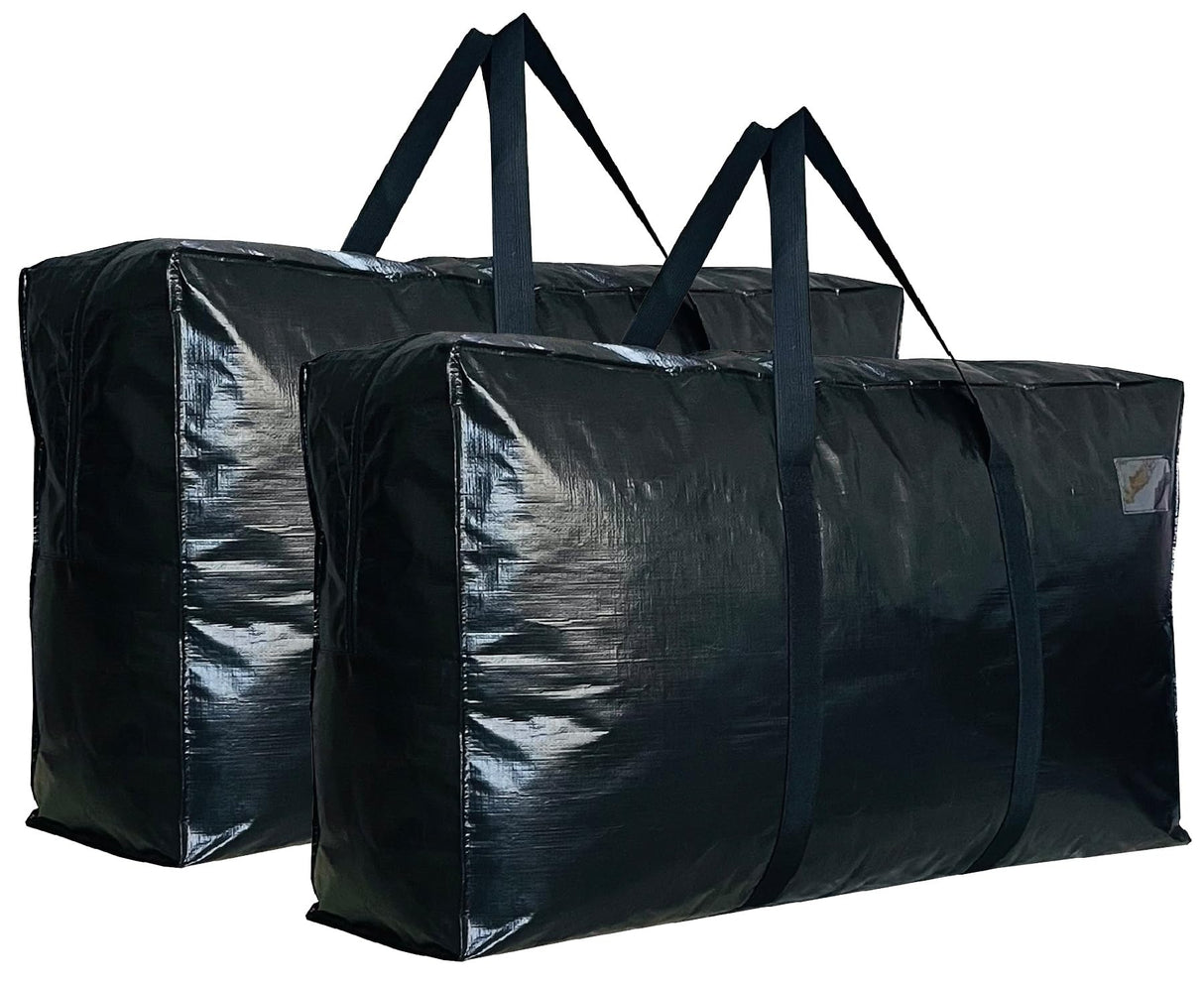 Extra Large Storage Bags, Jumbo Moving Tent Storage Bags, Foldable Big Black XXL Duffle Bag for Travel,Christmas Tree Bag, 42x23x13.5inch - 2PACK