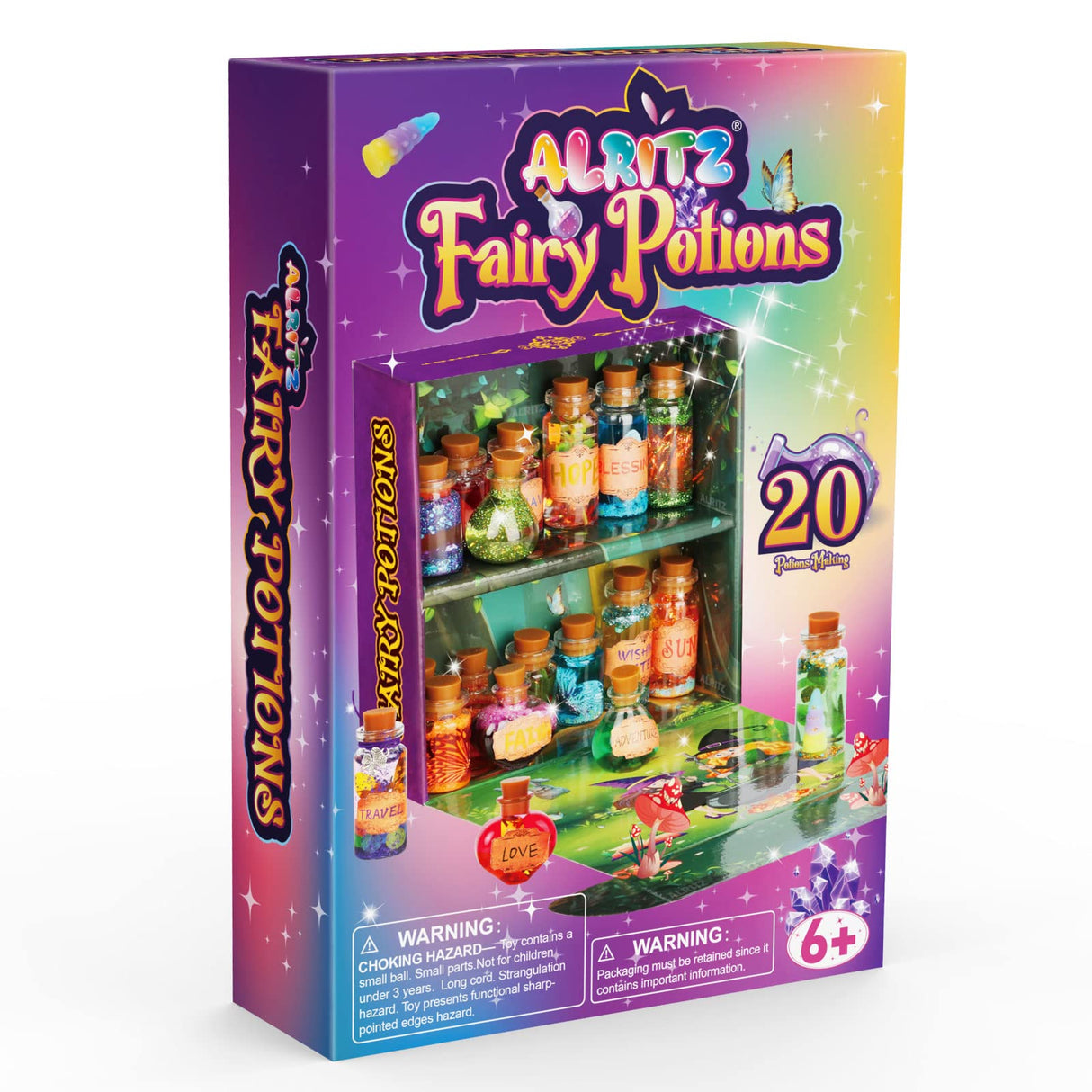 Alritz Fairy Potions Kit, Magic Mix Kit 20 Bottles, Christmas Gifts Decorations Ornaments Garden Crafts Birthday Gifts Toys for Girls and Boys 6 7 8 9 10 11 12+Years Old Families Party Indoor Outdoor