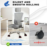 Office Chair Wheels for Casters Replacement - 3" Rubber Wheels for Computer Gaming Desk Caster Wheels Smooth & Safe Rolling for All Floors Including Hardwood and Carpet - Set of 5 - Red