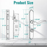 Maxxgeek Flat Slot Storm Door Mortise Lock Body Fits for Older Storm Doors, 2-1/2" Handle PZ, Handle Not Included (Brushed Nickel)