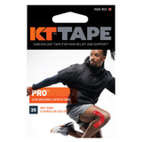 KT Tape, Pro Synthetic Kinesiology Athletic Tape, 20 Count, 10” Precut Strips, Rage Red