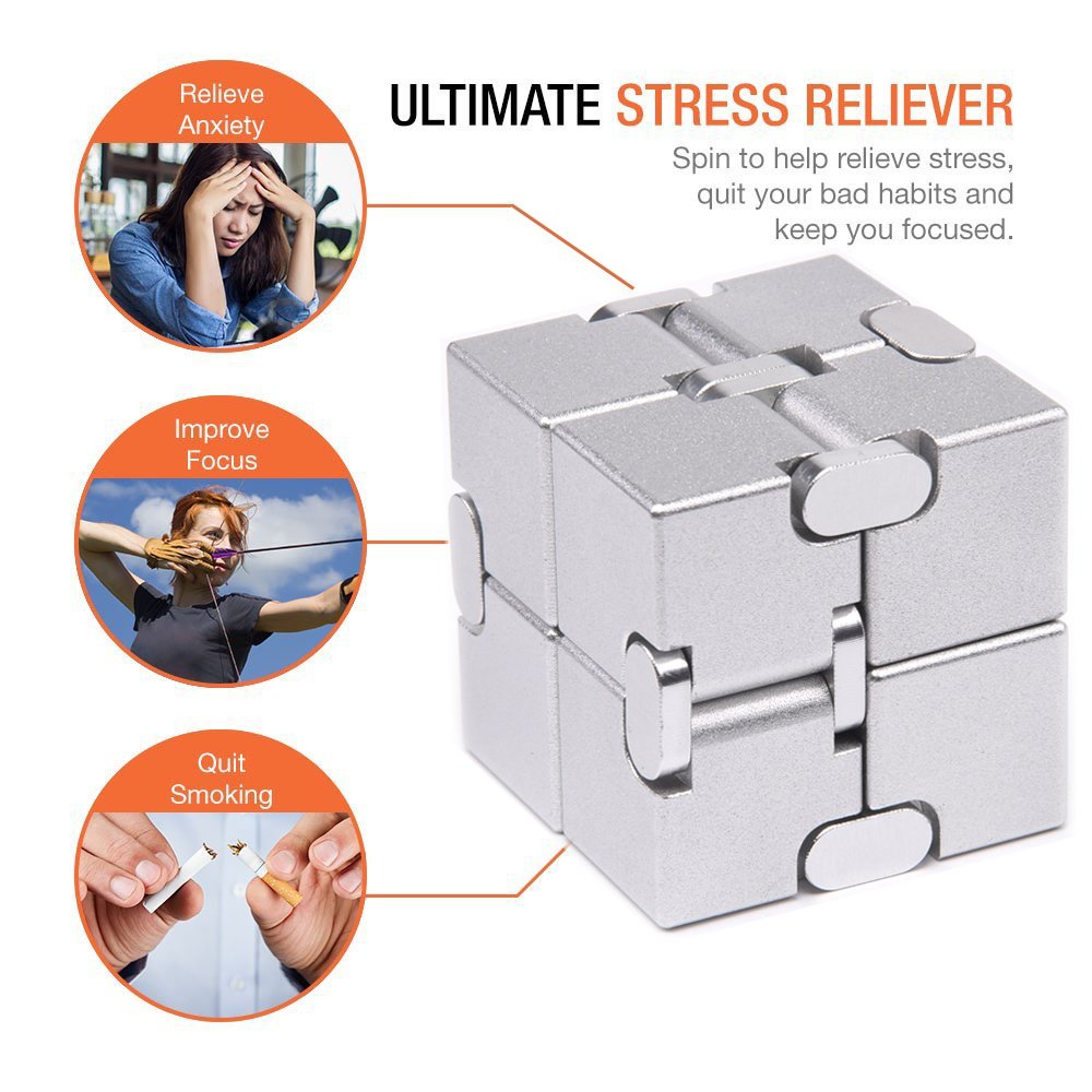 JOEYANK Fidget Cube Metal Infinity Cube for Stress and Anxiety Relief/ADHD