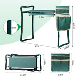 Gzdisbek Garden Kneeler and Seat, Portable Foldable Gardening Kneeling Bench Stool with Tool Pouch and EVA Foam Kneeling Pad, Gardening Gifts for Women, Men, Gardeners, Seniors
