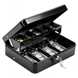 KYODOLED Cash Box with Money Tray and Key Lock, 1mm Thick Metal Cash Drawer