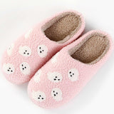 HIPINISS Halloween Slippers Skull for Women Men GhostFace Plush Warm Slippers Indoor Outdoor Memory Foam House Home Winter Shoes,Pink Skull 41-42