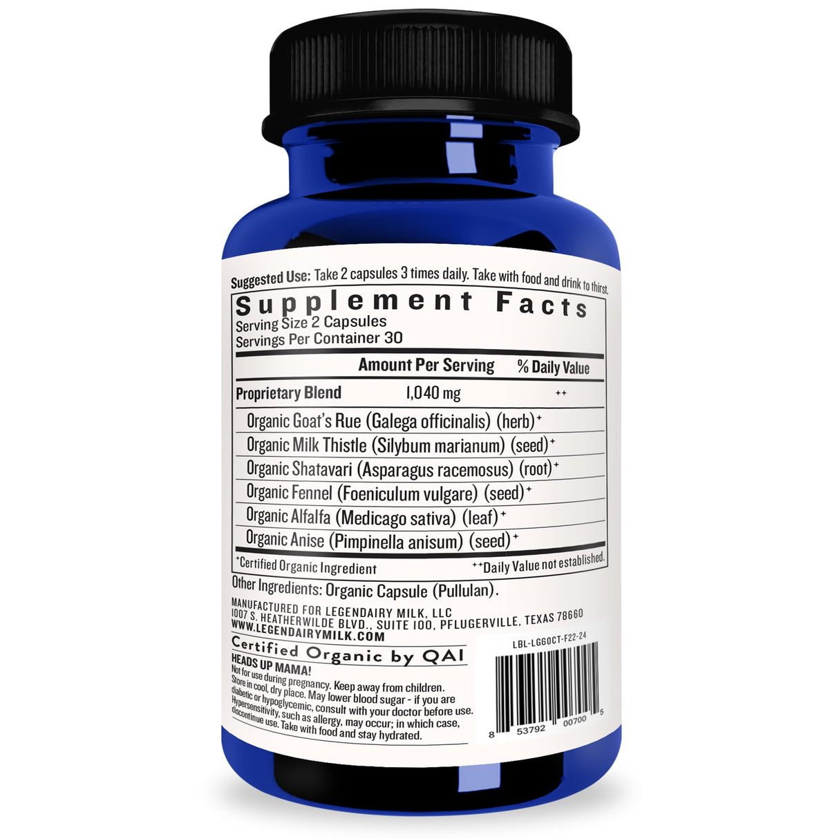 Legendairy Milk Liquid Gold Lactation Support | Lactation Supplement with Organic Goats Rue, Milk Thistle, Shatavari, Fennel, Alfalfa & Anise | Breastfeeding Supplements, 60 Count