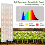 LBW Plant Grow Light, 810 LEDs Full Spectrum Plant Lights for Indoor Growing, Ultra-Thin Panel Grow lamp for Under Cabinet Plant，4/8/12H Timer, 3 Lighting Modes, 10 Dimmable Levels, 6 Packs